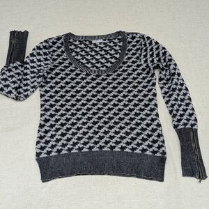 Buffalo David Bitton Women’s Houndstooth Zip Cuff Sweater - Size Medium